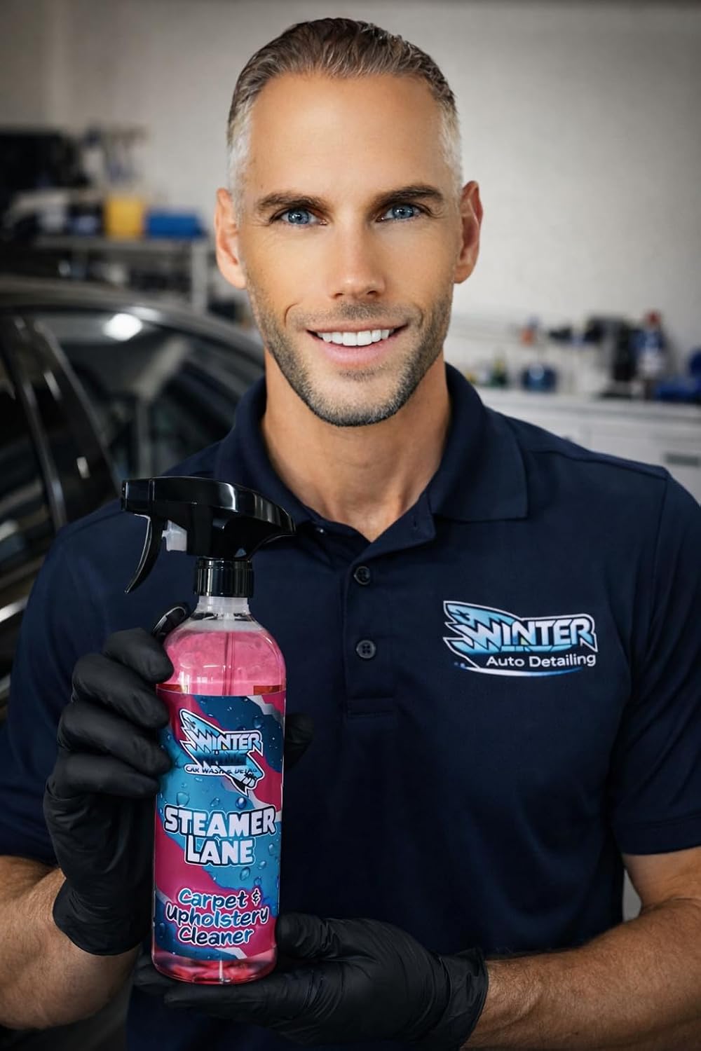 Winter White Steamer Lane Carpet & Upholstery Cleaner – Car Interior Fabric Cleaner for Seats, Carpet, Floor Mats & Upholstery – Auto Detailing Stain Remover Spray – Professional Interior Cleaner 16oz
