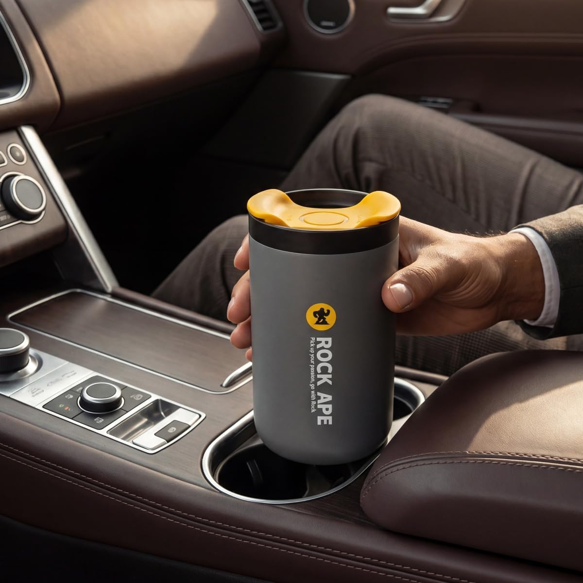 ROCK APE 8oz Small Insulated Espresso Cups with Lid, 316 Medical Grade Stainless Steel Travel Coffee Mug, Fits Under Espresso Machine, Portable Vacuum Tumbler, Leakproof