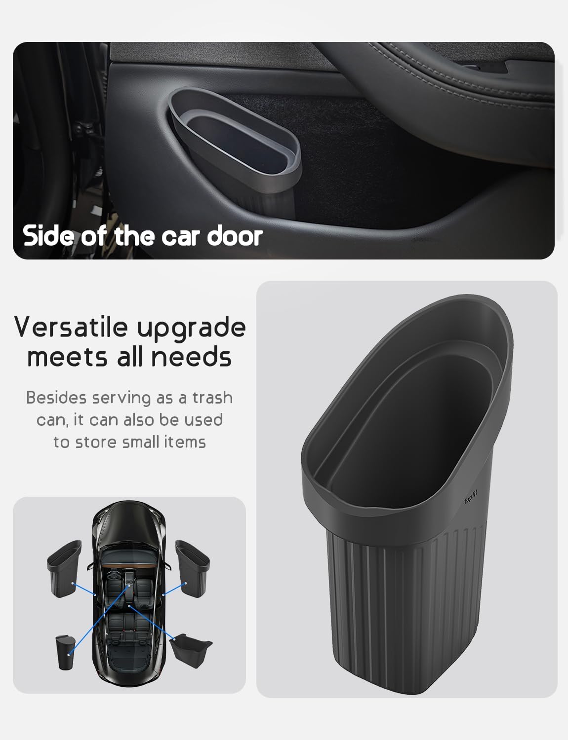 BMZX Car Trash Can Trash Bin, Accessories for Interior Mini Garbage Can, Car Door Trash Can,Multifunctional Organizers and Storage, Home and Office