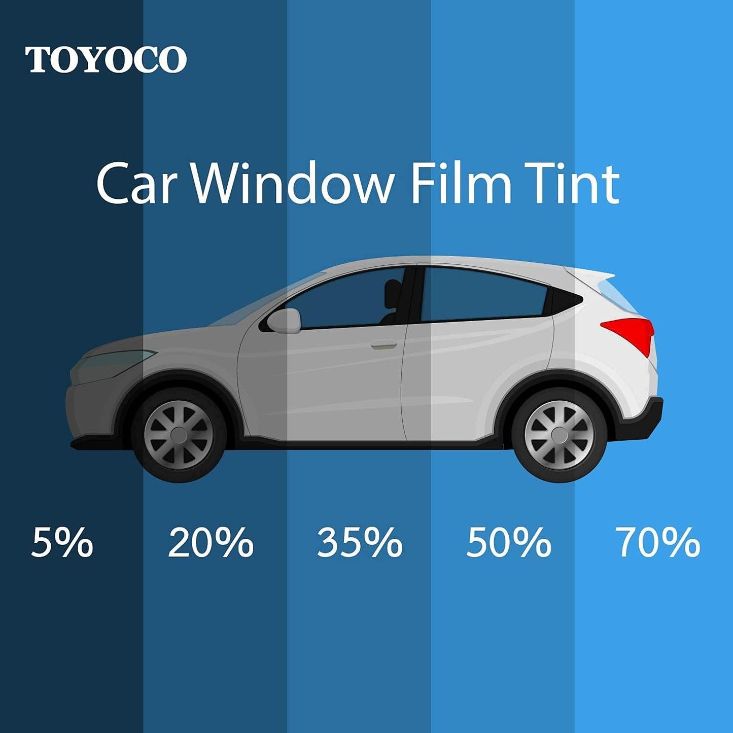 Window Tint Film for Cars, Ceramic Window Tints, Blocks 99% UV & IR Rays, Heat Resistant Anti Glare Film for Windshield, Scratch Resistant Sun Shade Auto Tint Roll 20% VLT 24In x 25Ft