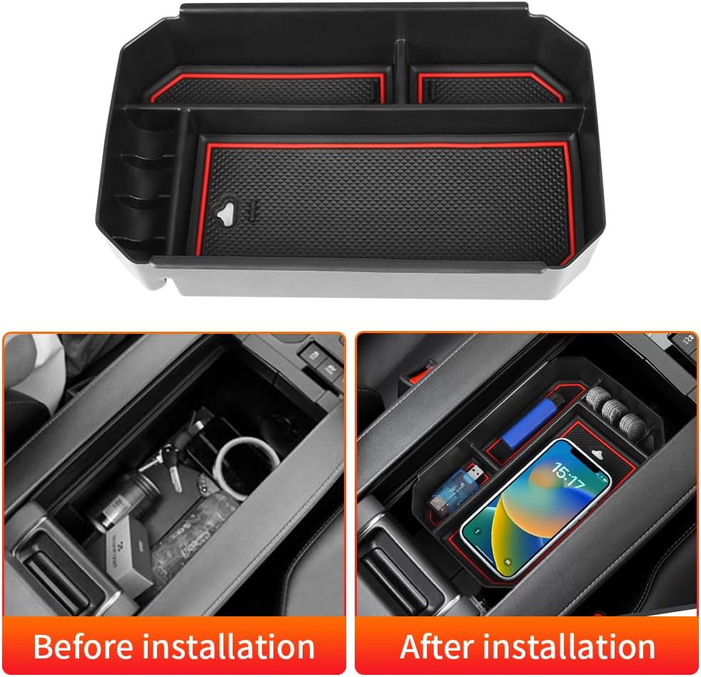 Car Center Console Organizer Tray for Toyota Highlander 2020 2021 2022 2023 2024 2025 2026 and Highlander Hybrid 2020-2026 Auto Interior Accessories Seat Middle Armrest Box Storage Accessory