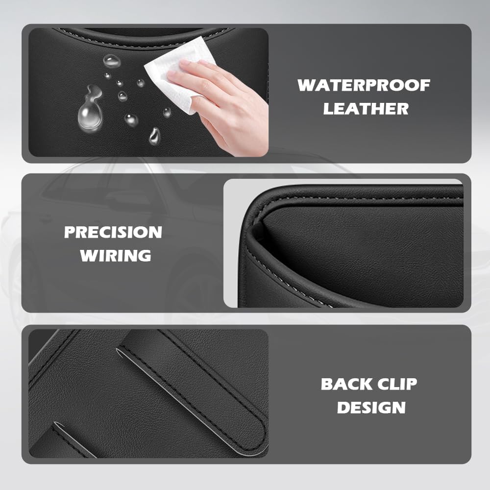 Car Trash Can with Back Clips,Large-Capacity Car Garbage Can as Cars Storage Organizer for Storing Garbage and Items,Leather Cars Trash Bin Automotive Accessories for Door
