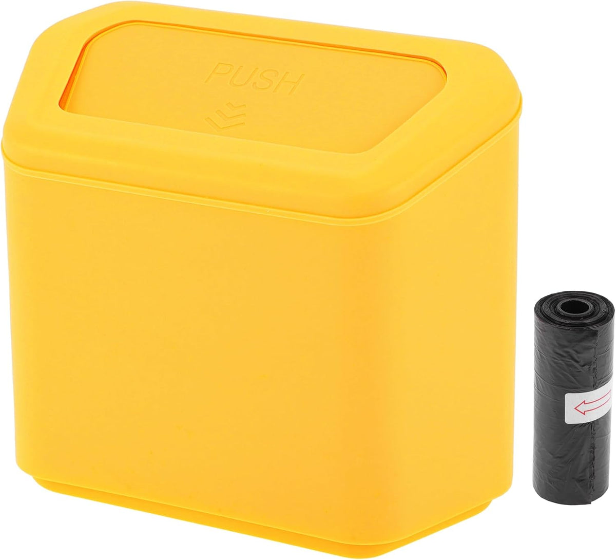 Car Trash Can Car Door 6.3" Length 2.8" Width 5.5" Height Auto Trash Bin Plastic Yellow Hanging