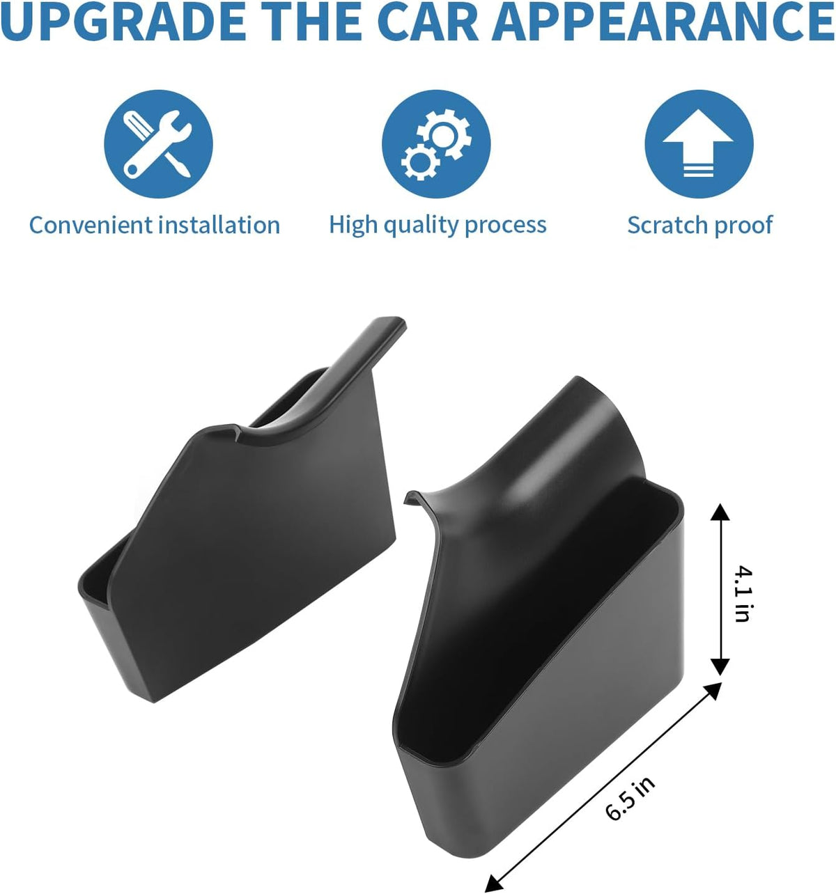 for Charger Center Console Shifter Tray Pockets for Dodge Charger 2015 up Extra Storage Accessories Black 2pcs