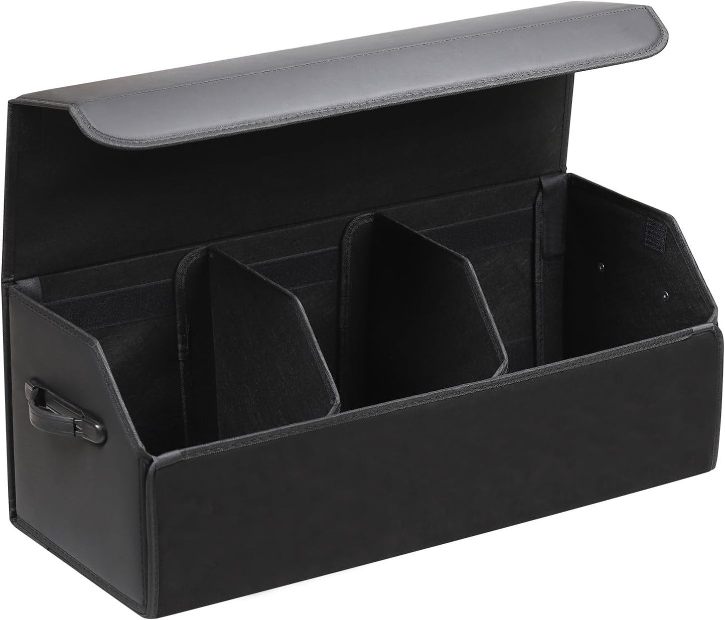 AUTOARK Leather Car Trunk Organizer,Durable Collapsible Adjustable Compartments Cargo Storage,Extra Large Capacity,AK-151