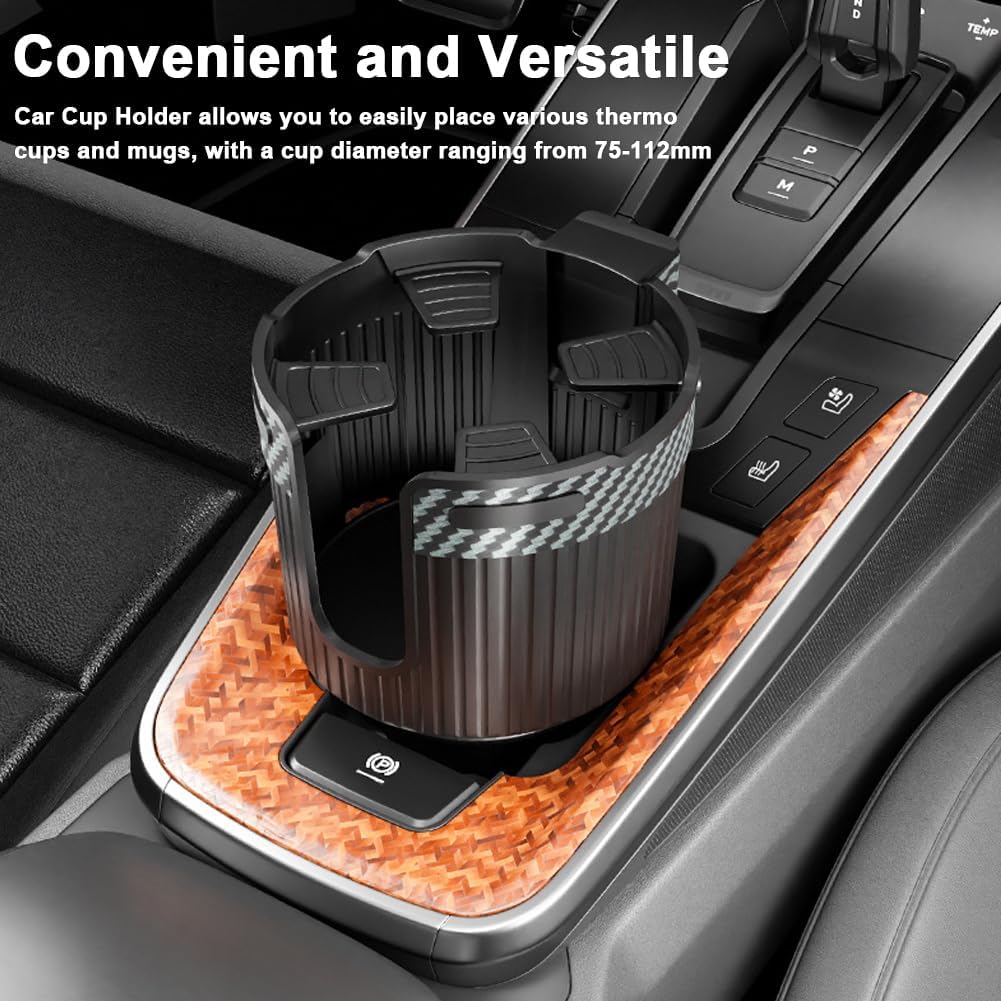 Car Cup Holder Expander, Car Cup Holder Expander Organizer, Coffee Drinks Bottle Holder Extender Adapter for Large Bottles Mugs