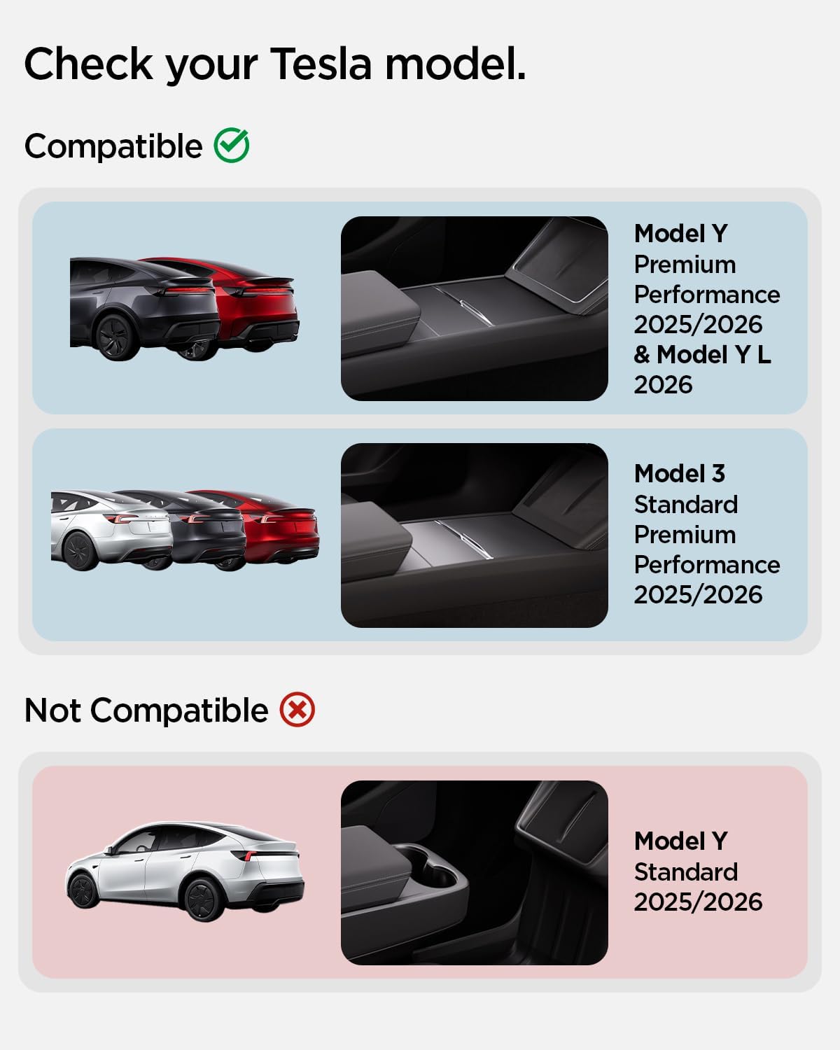 Spigen Front Trunk Divider for Tesla Model Y Juniper & Model Y L (Premium/Performance 2026/2025) - Storage Organization, Silicone Padded, Reduces Rattle Noise, Frunk Organizer Partition Set - 2 Pack