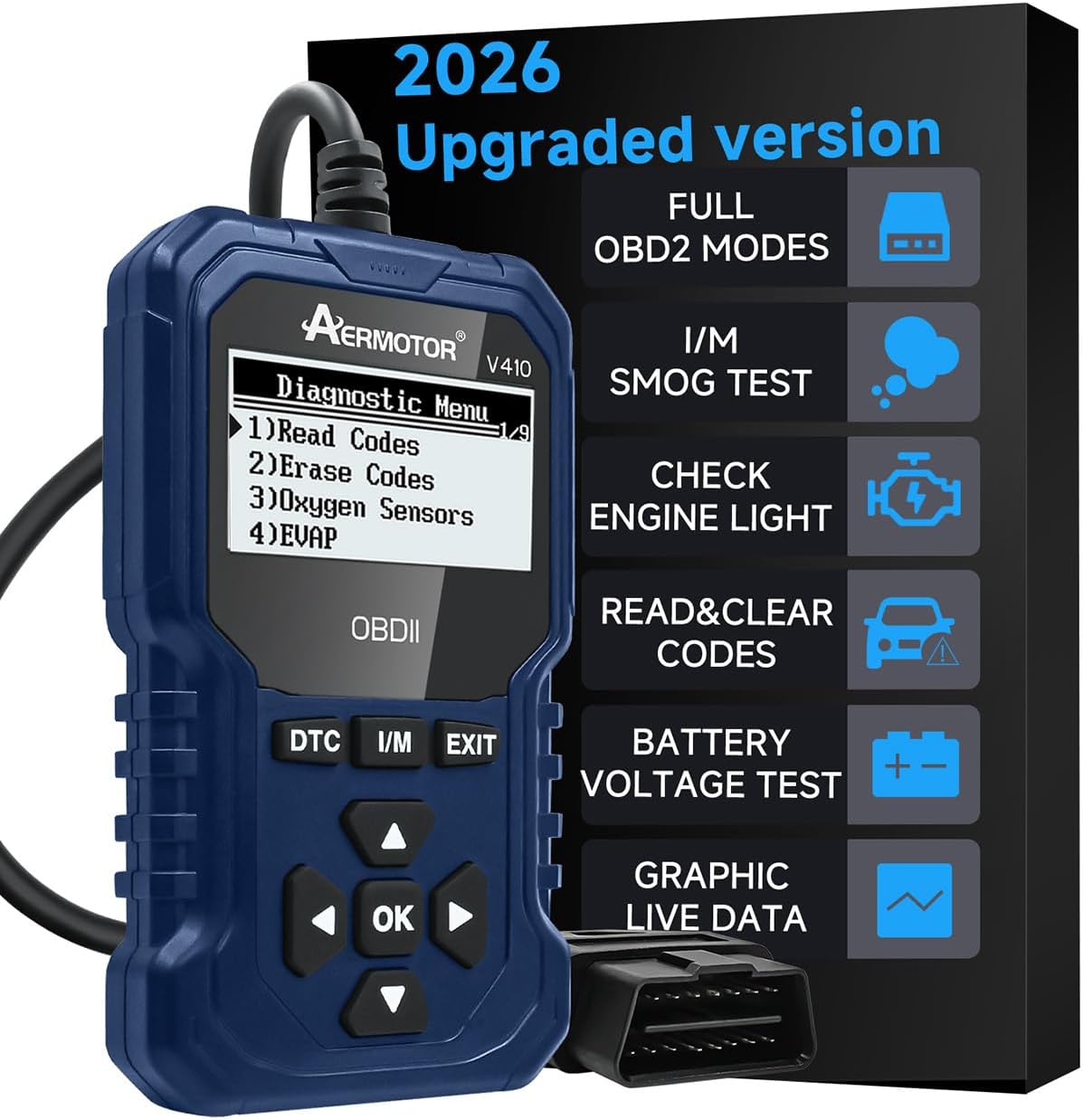 V410 OBD2 Scanner Fault Code Reader, Car Scanner Diagnostic Tool