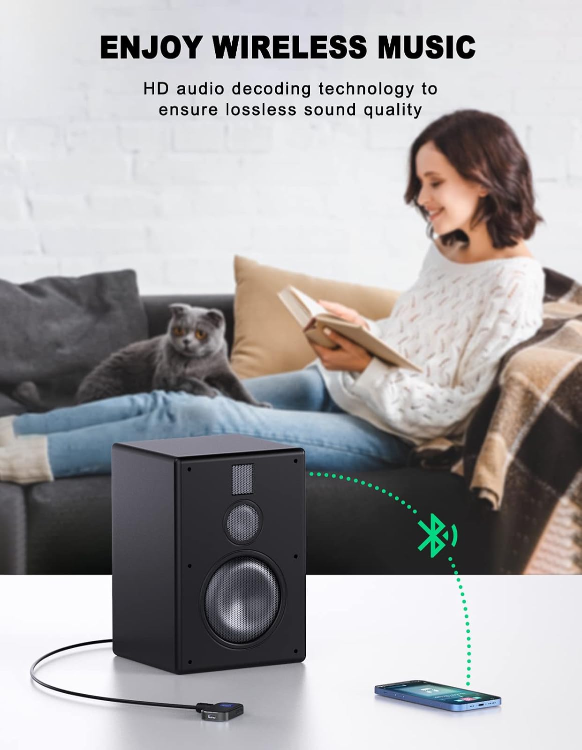 COMSOON Bluetooth Receiver for Car, 3.5mm AUX Bluetooth Car Adapter