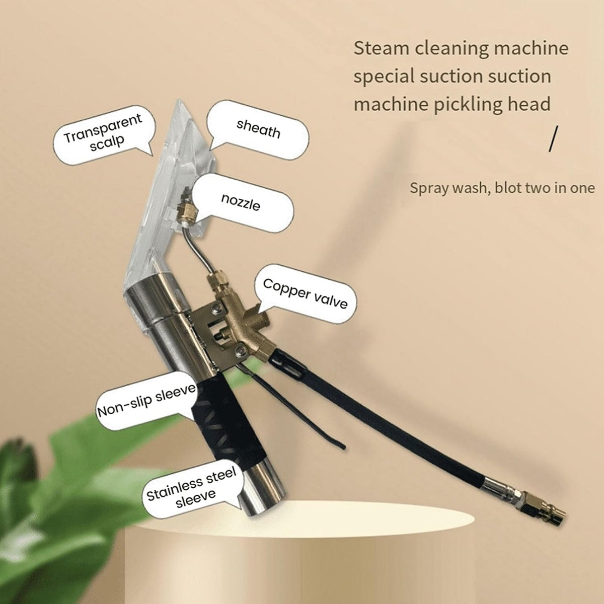 Extractor Hand Tool, Stainless Steel Multifunctional High Efficiency Upholstery and Auto Detailing Tool Hand Wand for Carpet Cleaning Extractors