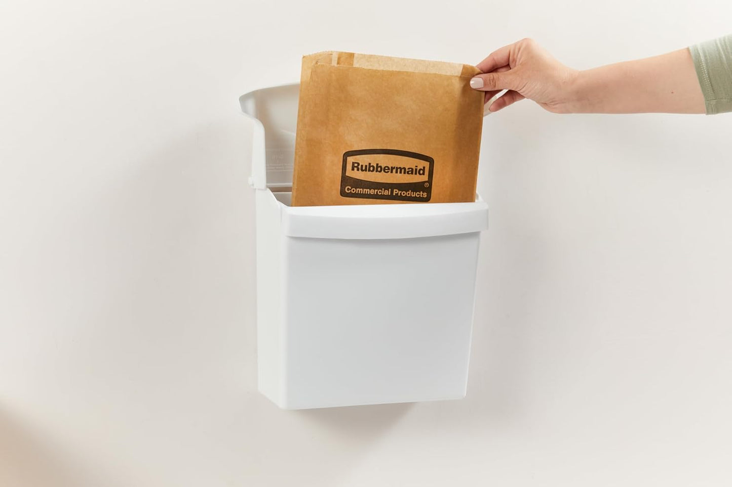Rubbermaid Commercial Products Wall-Mounted Sanitary Napkin Receptacle Rigid Liner Easy to Clean Durable Space Saving for Restrooms in Restaurants/Hotels/Schools/Airports/Offices