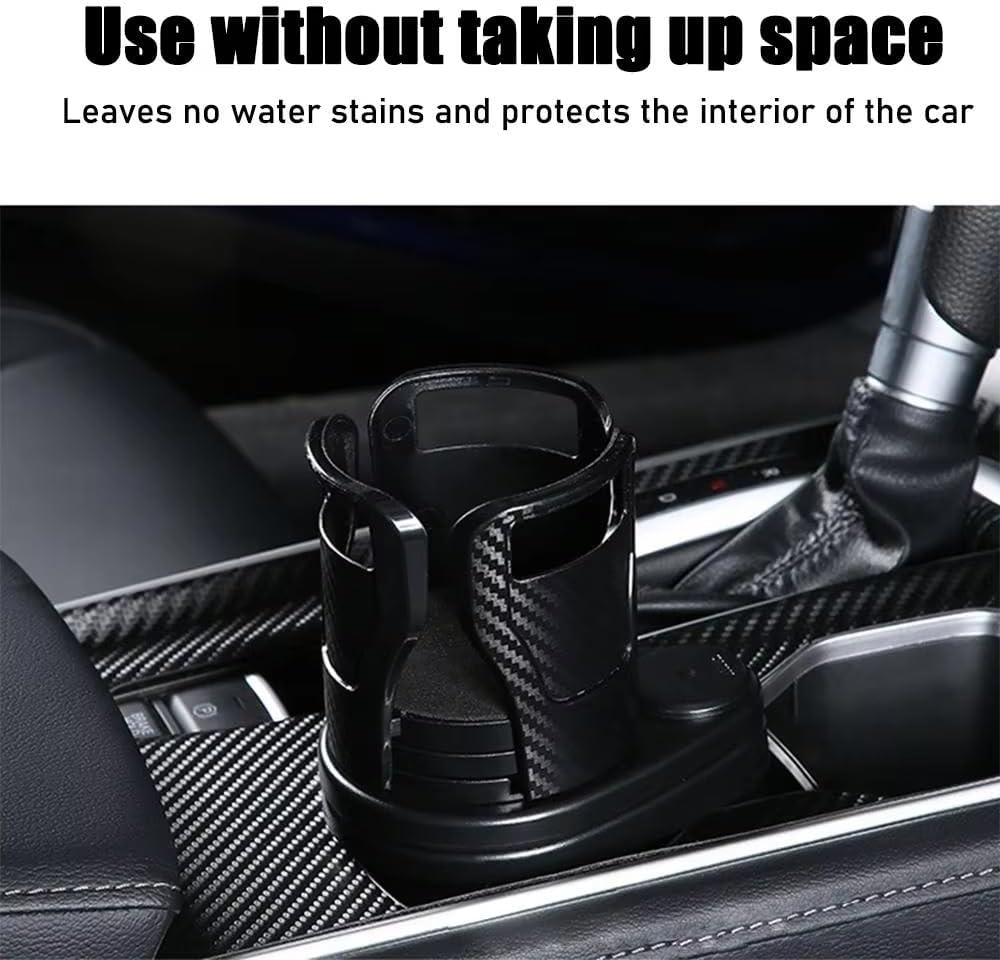 Car Cup Holder Expander for Mercedes-Benz SLK-Class R172 2012-2016 2-in-1 Dual Cup Mount Organizer with 360 Degree Rotating Adjustable Base Black 1 Pack