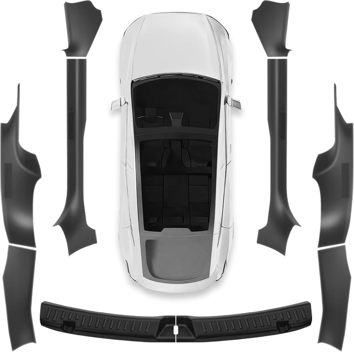 10Pcs for Tesla Model Y Juniper(2025-2026) Matte Black Door Sill Protector with Bumper Guard [Anti-Kick & Keep Clean] Door Sill Guard Cover for Tesla Model Y Juniper Accessories 2025 2026