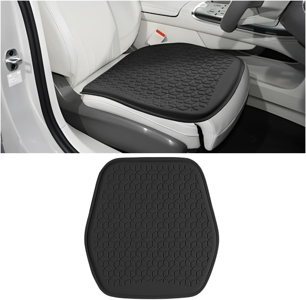 Zpana Gel Car Seat Cushion, Non-Slip & Comfortable Automotive Chair Protector Pad for Driving, Breathable Vehicle Interior Mat Cover Accessories, Universal for SUV Sedan Truck (Black)
