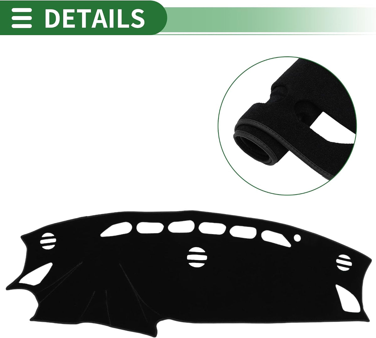 Motoforti Dash Cover, Non-Slip Dashboard Carpet Mat for Mazda CX-5 2012-2016, Polyester, Black
