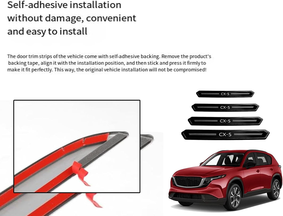 Door Sill Protector Trim Guard for Mazda CX-5 2026 2027, Accessories Plates Cover Auto Interior Accessory Kick Panels
