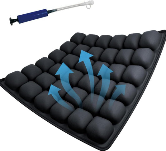 Travel Cushion Airplane Seat,Airplane Seat Cushion for Long Flights,Press Type Air Inflatable Wheelchair Seat Cushion,49 Airbags,for Car,Office,Stadium,Ergonomic Comfort Support,Heavy Duty
