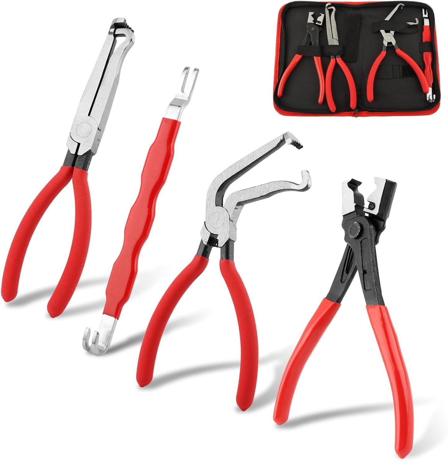 4 Pieces Electrical Disconnect Pliers for Cars, Electrical Connector Separator Tool and Automotive Connector Disconnect Pliers - with Storage Case