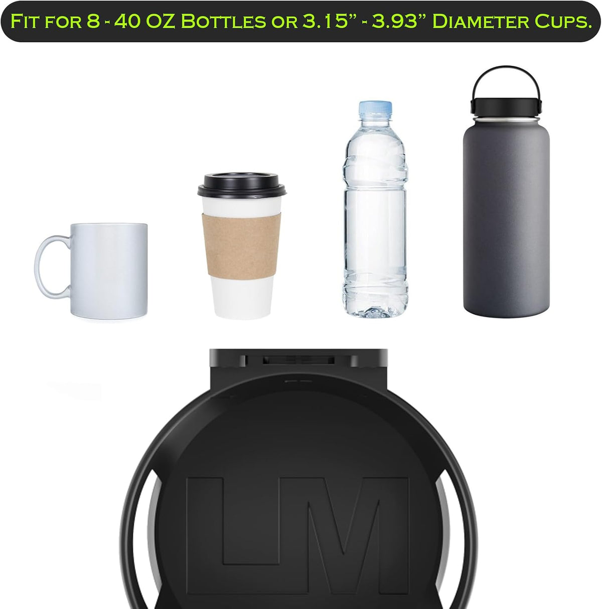 Large Wall Cup Holder, Universal Multi Size Mug Holder (2-Pack)
