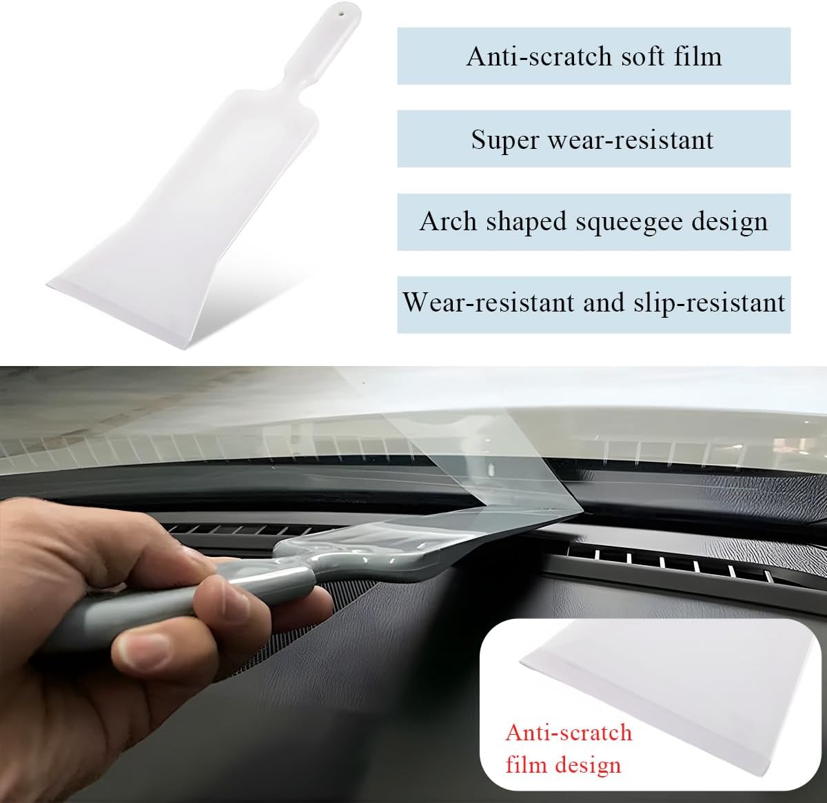 Yourkar 2 PCS Car Paddle Bulldozer Squeegee, Long Handle Window Tint Film Installation Tools, Paddle Bulldozer Scraper for Car Front Rear Windows Glass Cleaning, Car Accessories