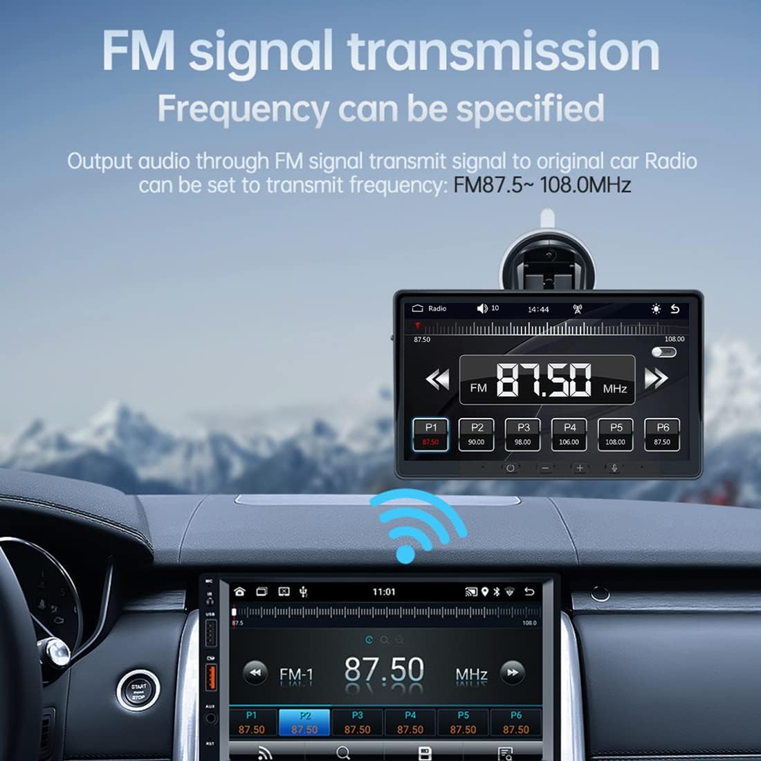 Eaglerich Car Stereo Receiver Wireless Carplay & Android Auto Portable Screen 7-inch 2.5D IPS Touchscreen Bluetooth Mirror Link FM Transmitter Built-in Speaker TF USB AUX+4LED Camera