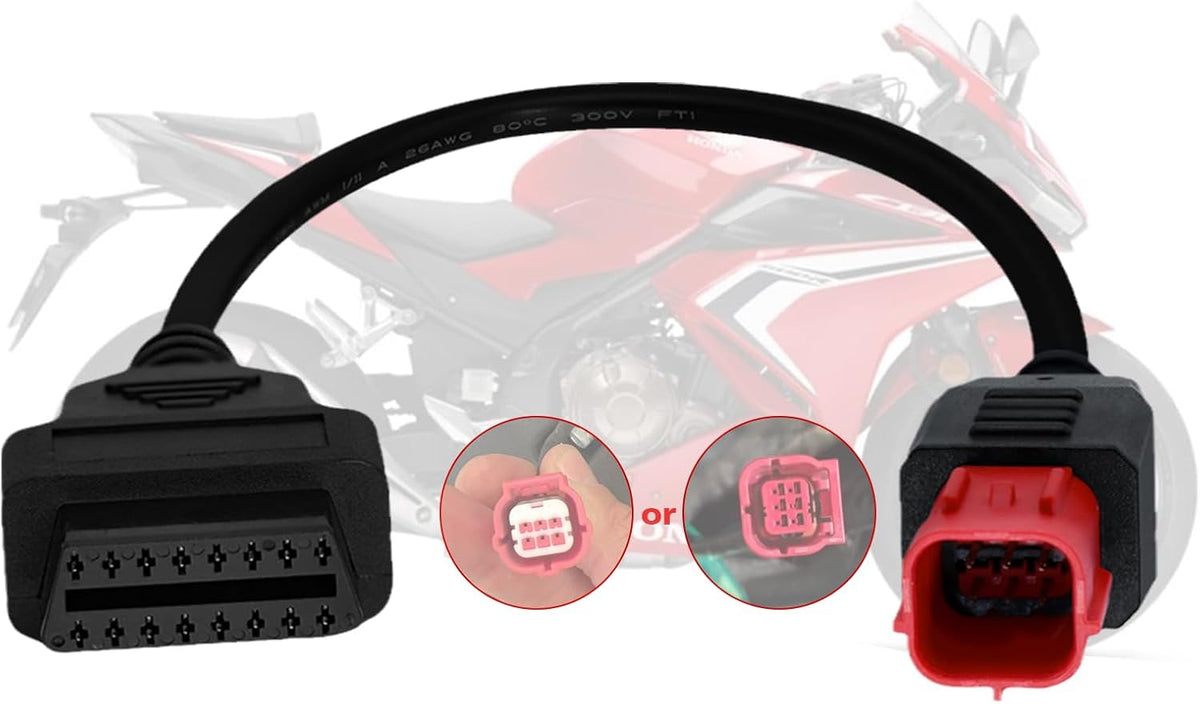 6 Pin OBD2 Adapter Cable for Guzzi Kawasaki Yamaha Honda Motorcycle