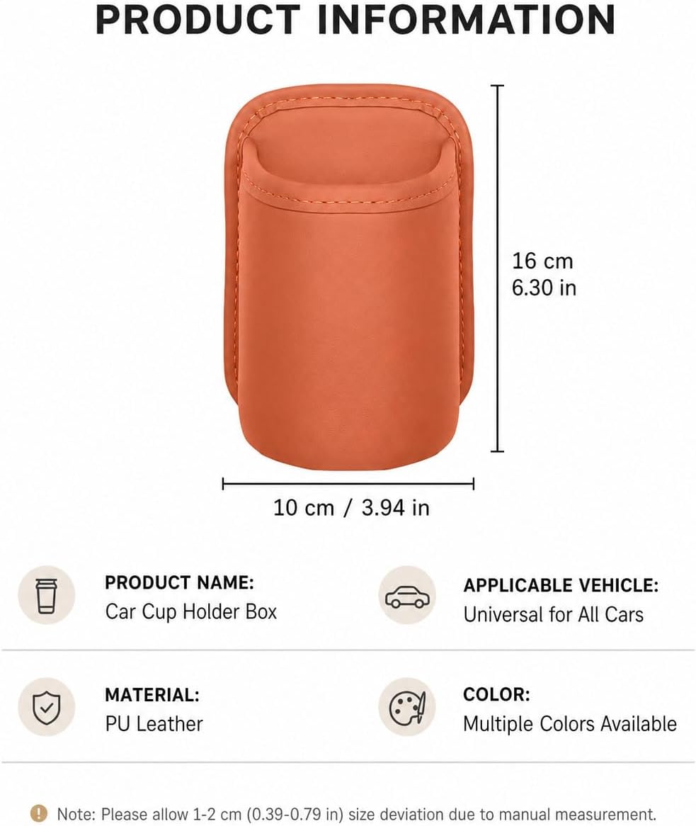 Car Cup Holder Expander for Honda Passport 2019-2024 2025, Anti-Rattle Faux Leather Insert, Spill-Proof Water Bottle Holder, Noise Reduction Interior Accessory,Black