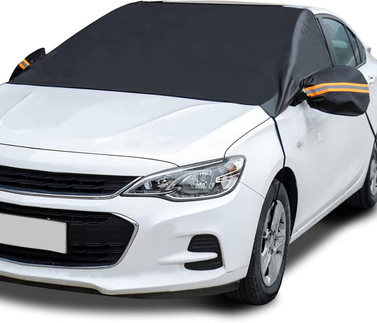 AstroAI Car Windshield Snow Cover, Windshield Cover for ice and Snow, Frost Windshield Cover for Ice, 2*Removal Side Mirror Protector, Windproof UV Sunshade Cover for Cars, SUVs, Vans