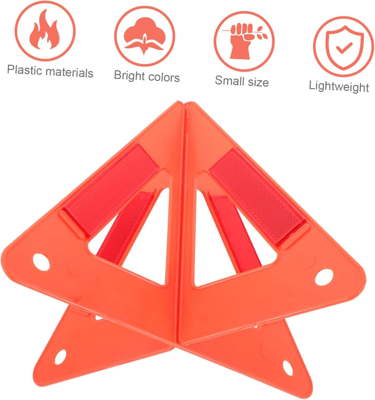 ULTECHNOVO 2sets Reflective Safety Triangles for Car Roadside Emergency Warning Signs High Visibility Compact Storage for Vehicles
