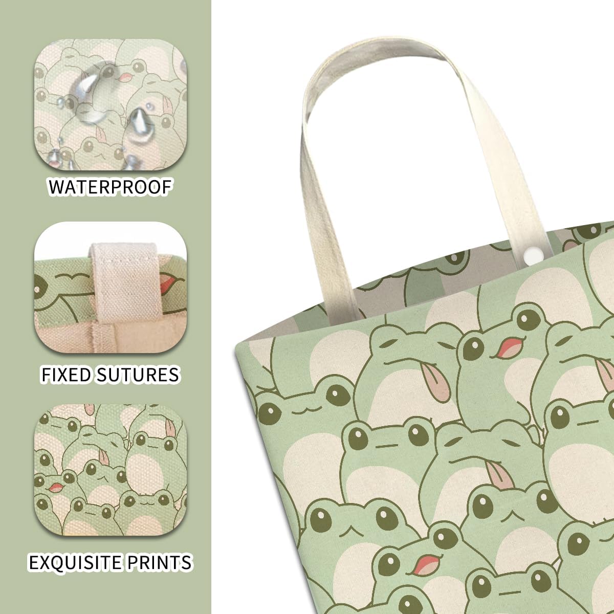 Cute Car Organizer and Storage Bag, Hanging Trash Bin for Vehicle, Travelling, Camping - Cute Green Frog