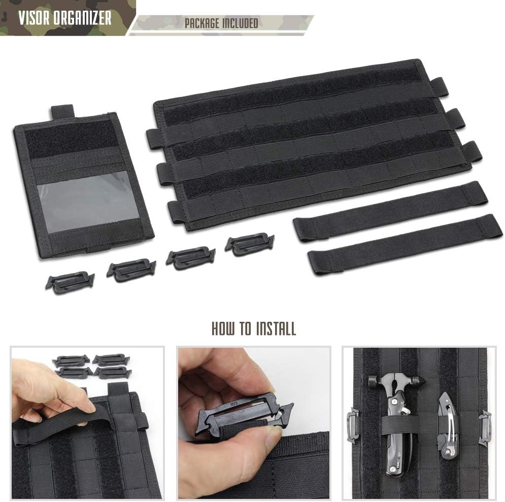 WYNEX Molle Car Visor Organizer Detachable Card Pouch, Fit Most Vehicles