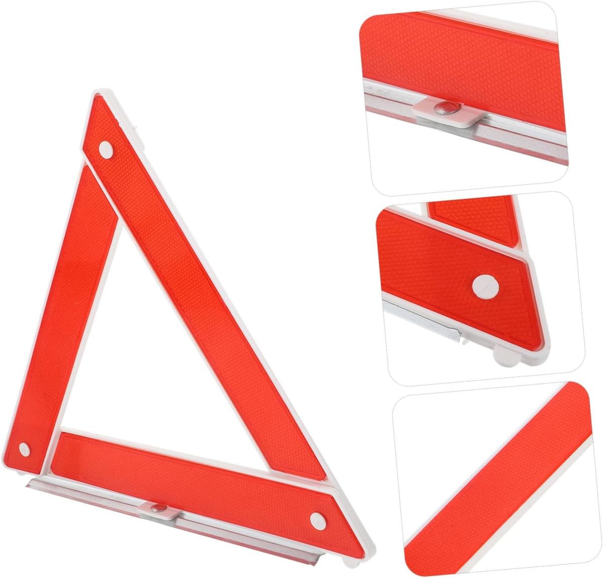 Warning Triangle for Vehicles Portable Red Plastic Metal Roadside Safety