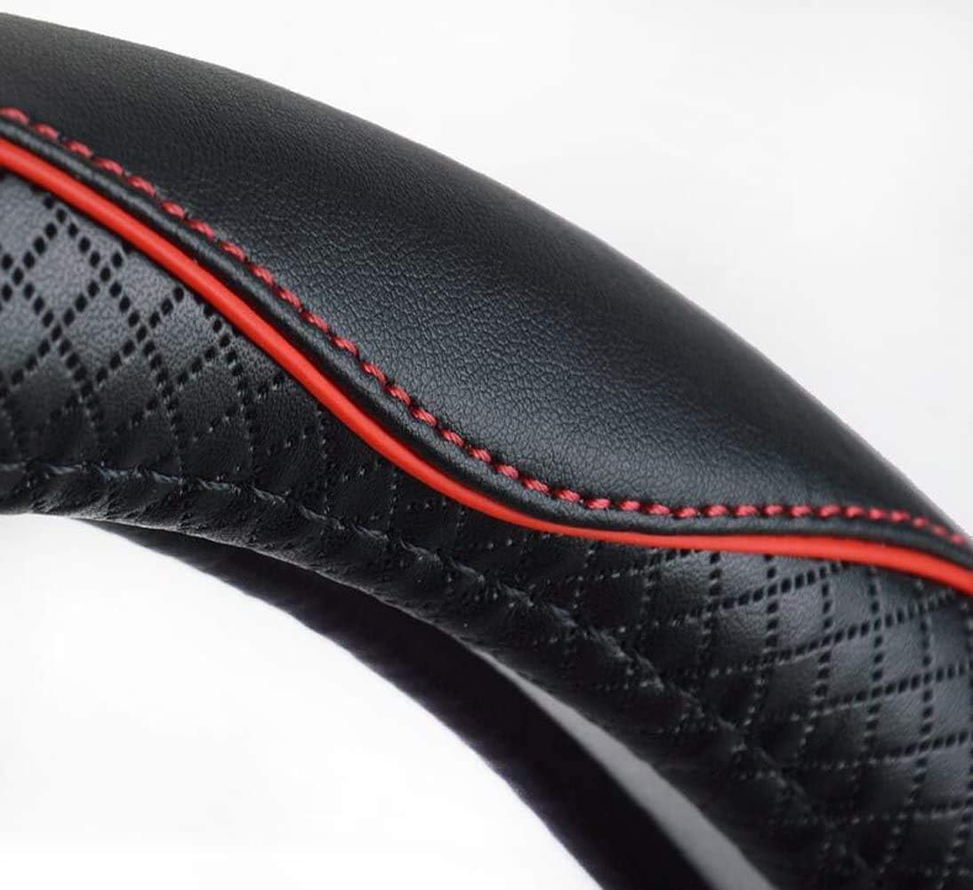 Valleycomfy Steering Wheel Covers Universal 15 inch - Genuine Leather