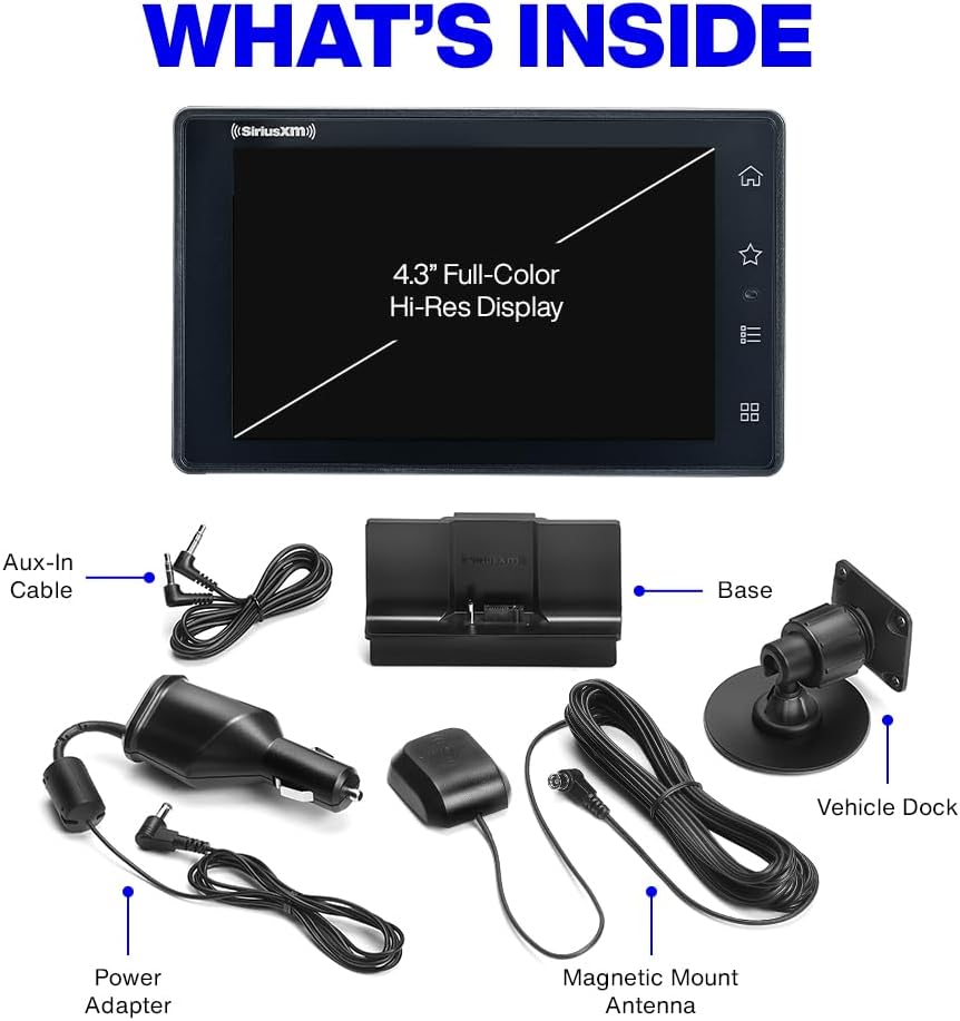SIRIUSXM SXWB1V1 SiriusXM Tour Dock &amp; Play Radio with 360L, PowerConnect Vehicle Dock, and Bluetooth