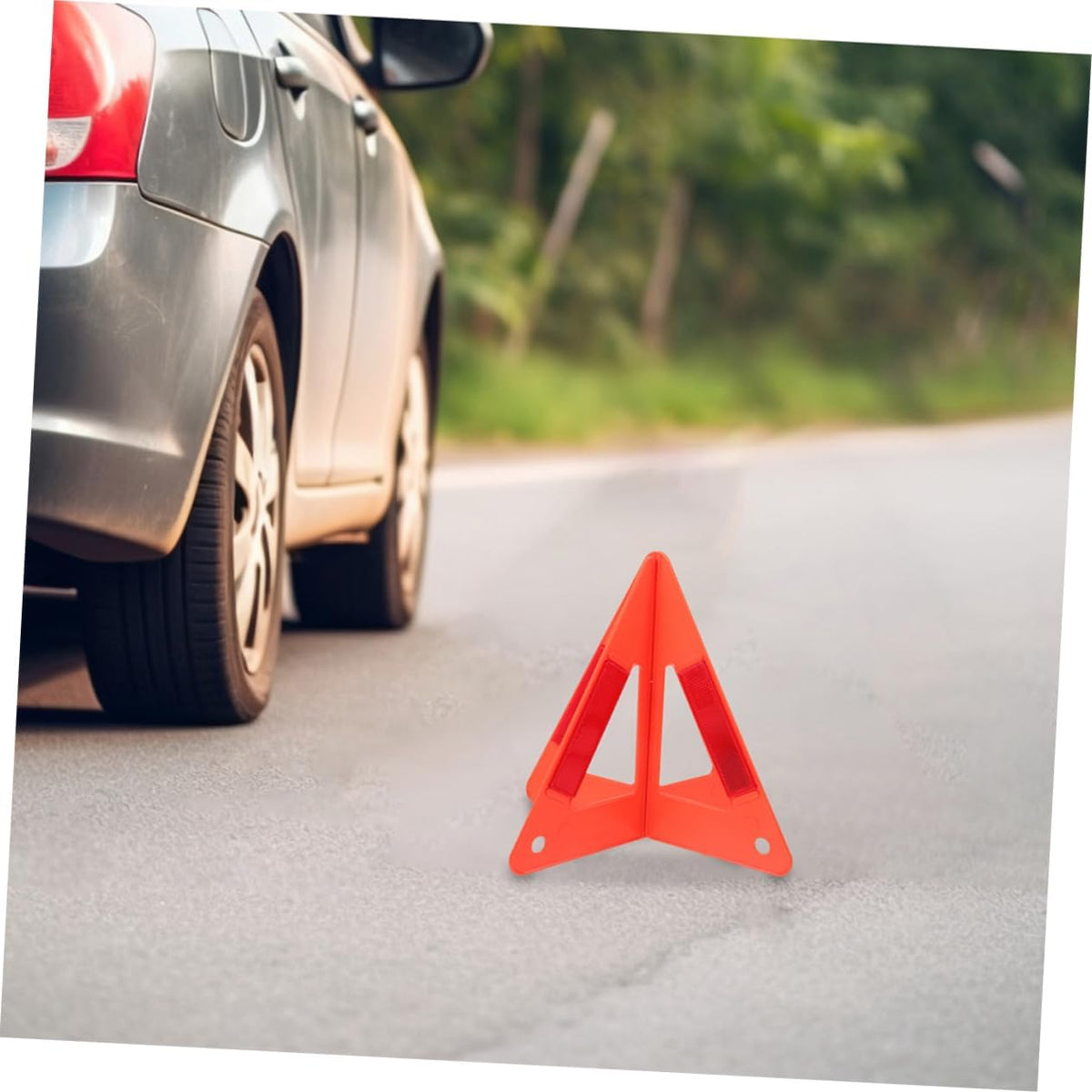 PRETYZOOM 3pcs Reflective Triangle Warning Signs for Roadside Emergency Foldable Vehicle Safety Kits Carrying Case