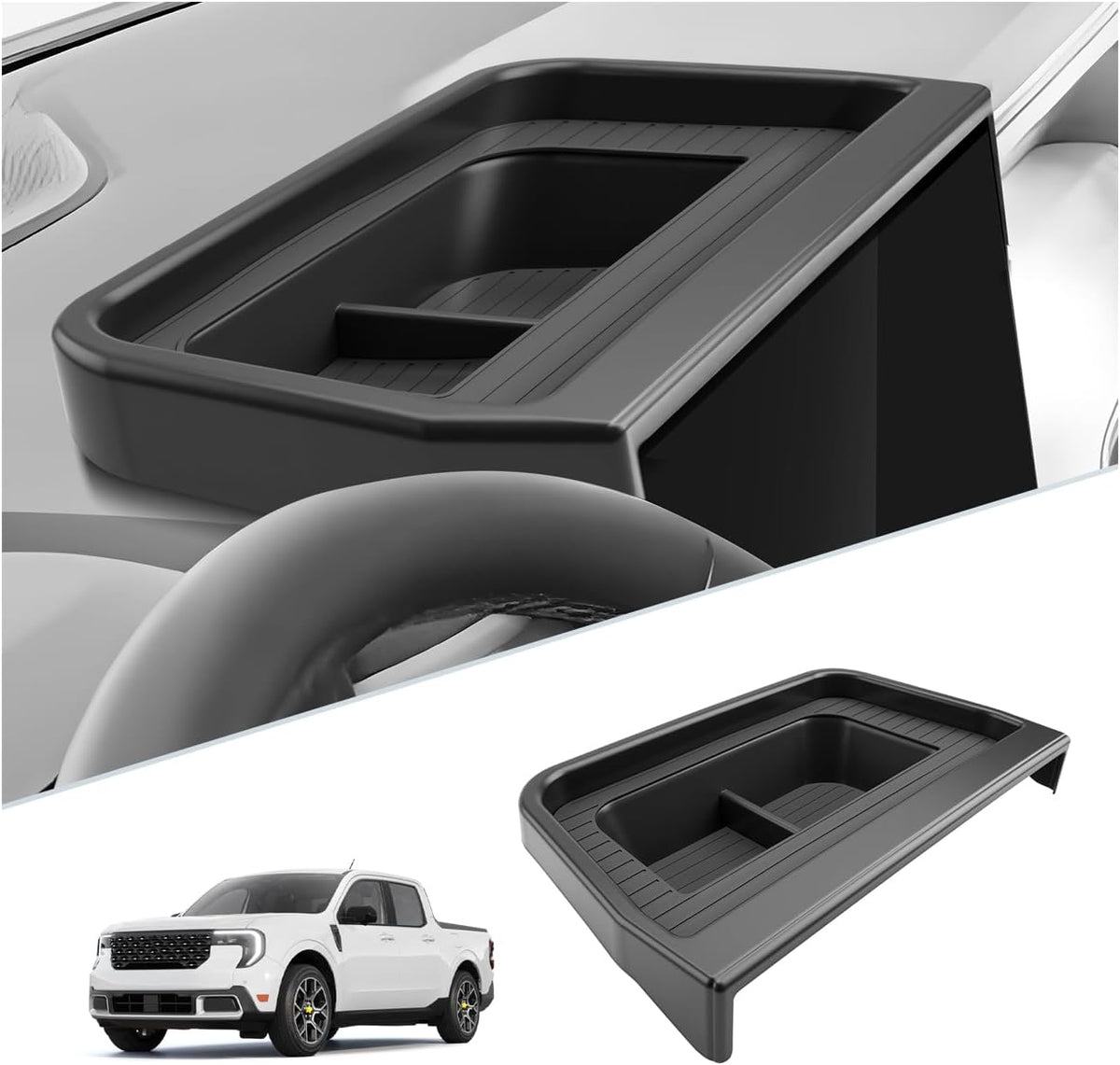 SKTU 2025 2026 Ford Maverick Dashboard Organizer Behind Screen Console Tray For 2025 2026 Maverick XL/XLT/Lobo/Lariat/Tremor Durable ABS Accessories