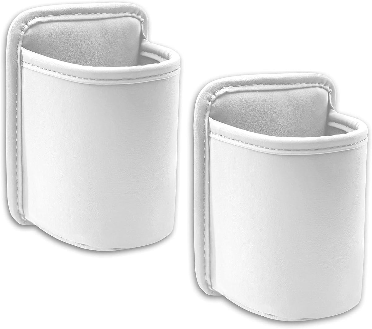 Leather Car Cup Holder Organizer, Car Door Cup Holder, Clip On Vehicle Seat Side Hanging Cup Drink Holder, Automotive Water Bottle Organizer Mount Accessories for SUV Sedan Truck (Grey)