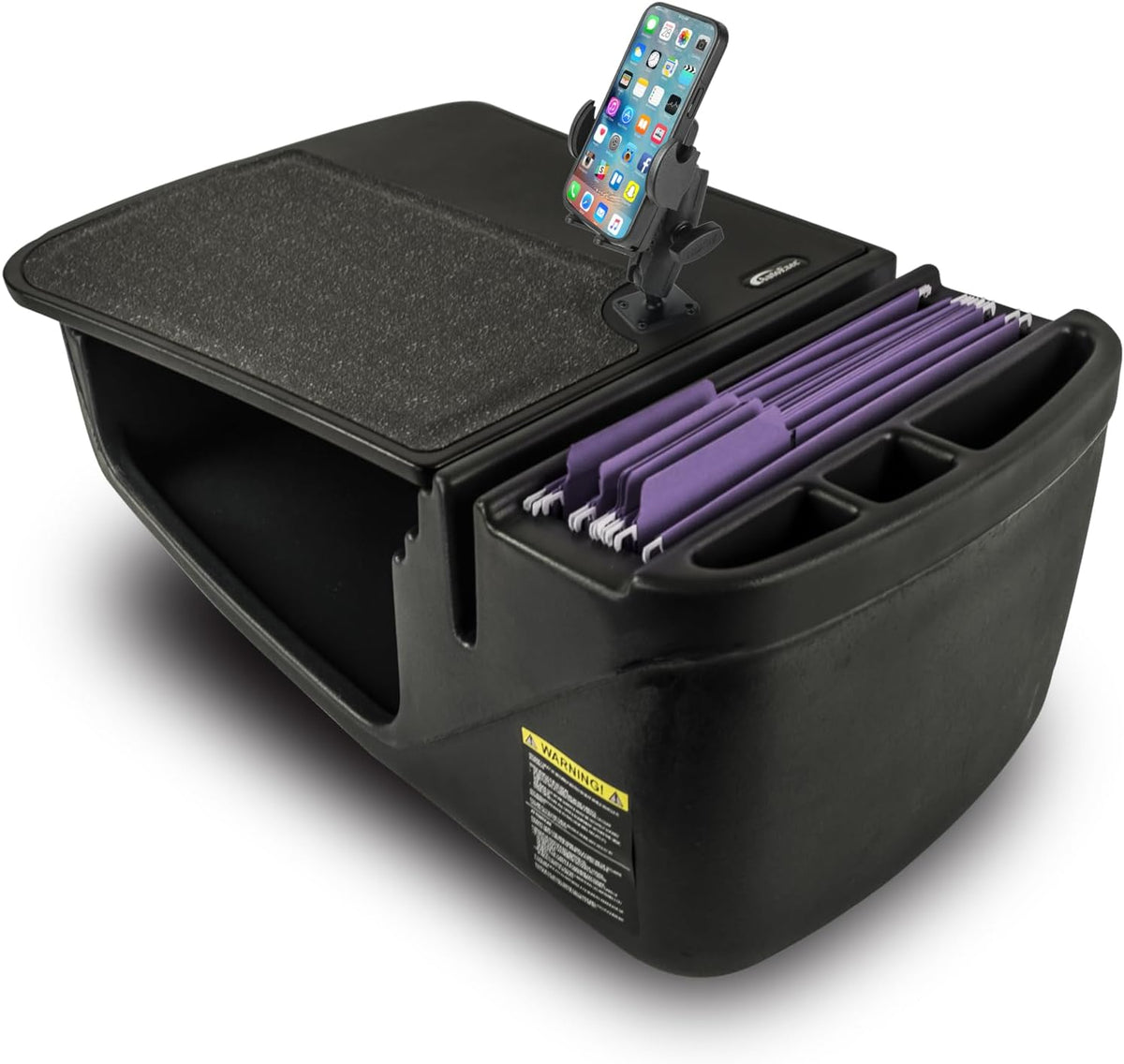 AutoExec AE-GMEF-PM-BT Efficiency GripMaster Car Desk for Your Vehicle Workstation and Mobile Office, Black with Phone Mount