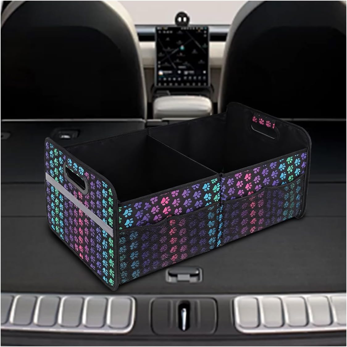 Car Trunk Organizer, 55L Collapsible Car Storage for SUV Truck, Gray
