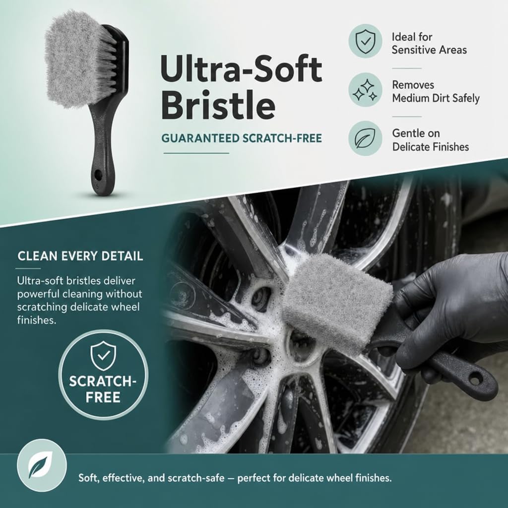 11 PCS Car Wheel Brush kit,Wheel Cleaner Brush Set with Wheel and Rim Brush,Car Interior Detailing Brushes,Sponge & Microfiber Towels for Car Wash Brush kit for Interior Exterior Wheels
