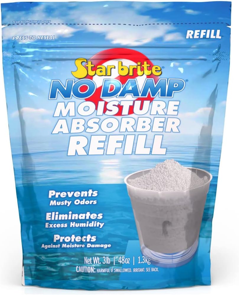 STAR BRITE No Damp Moisture Absorber & Dehumidifier Hanging Bag - Simple, Portable, Humidity Control for Boats, RVs, Seasonal Homes & More - Prevent Odor & Moisture Damage - 16 OZ (085470)