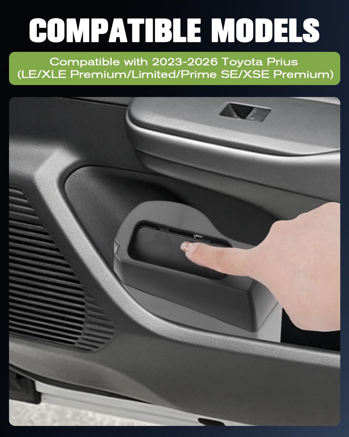 YEE PIN 2026 Prius Door Trash Can Trash Bin for Door 2026 Prius XSE Car Door Trashcan Trash Holder for 2023-2027 Toyota Prius Accessories (LE/XLE Premium/Limited/Prime SE/XSE Premium) Passenger Side