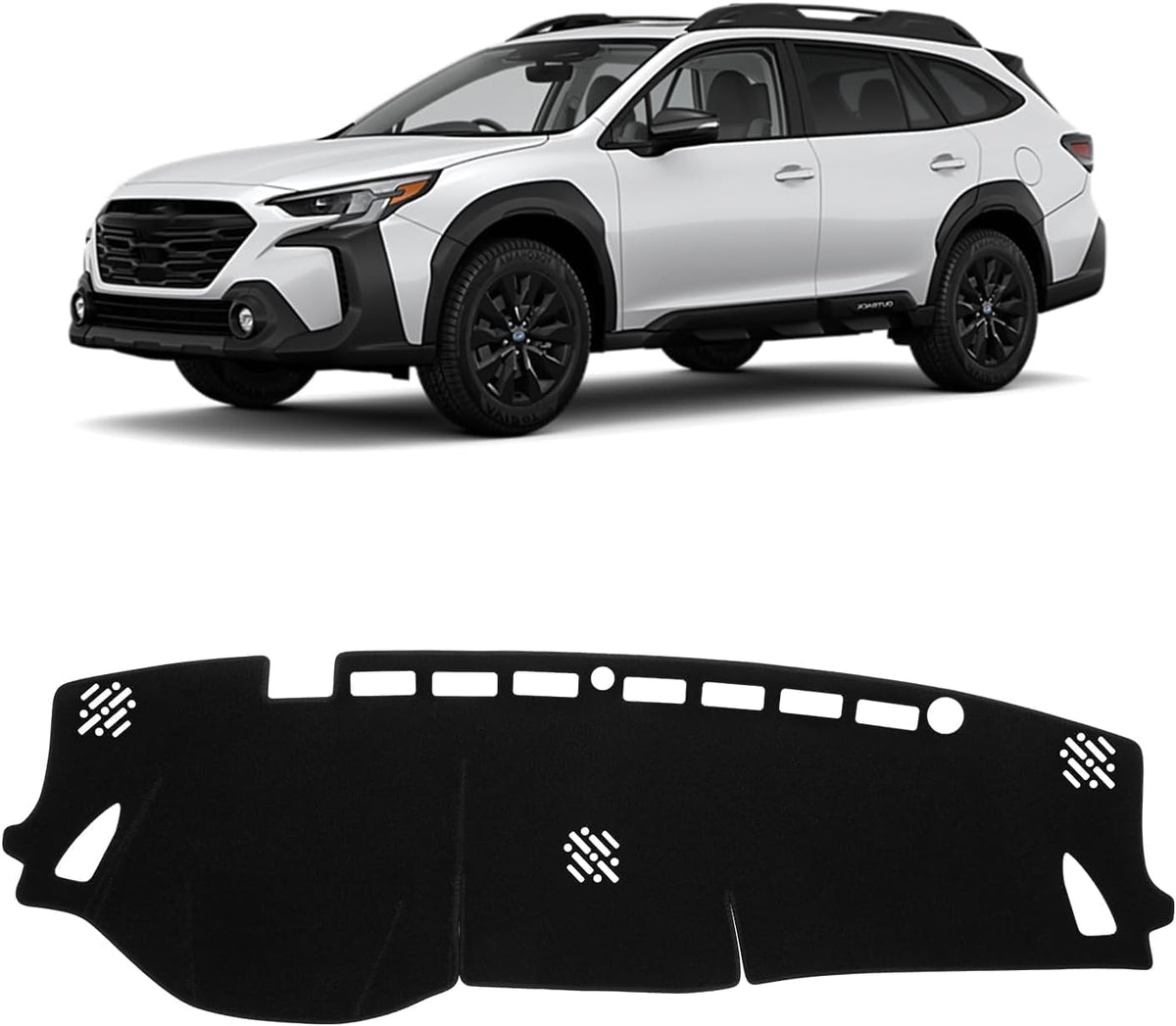 KUST Black Dash Cover for Subaru Outback 2020 2021 2022 2023 2024 2025 Left Hand Driving Dashboard Cover Polyester Dash Mat Non-Slip Interior Accessories for Subaru Outback No Glare