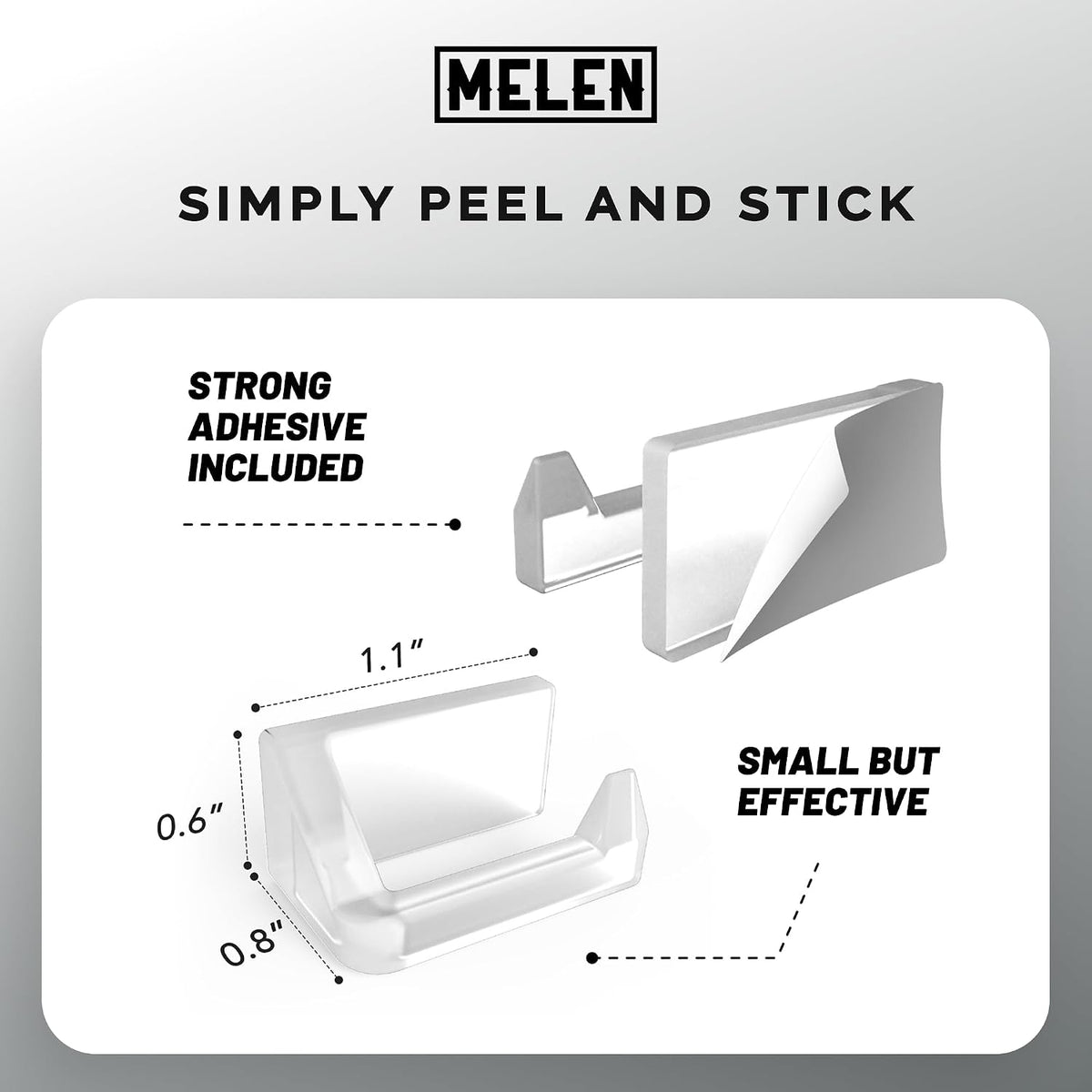 MELEN Adhesive Sunglass Organizer Wall (16-Pack) - Strong and Compact Glasses Holder, Sunglass Holder for Car and Wall - Clear