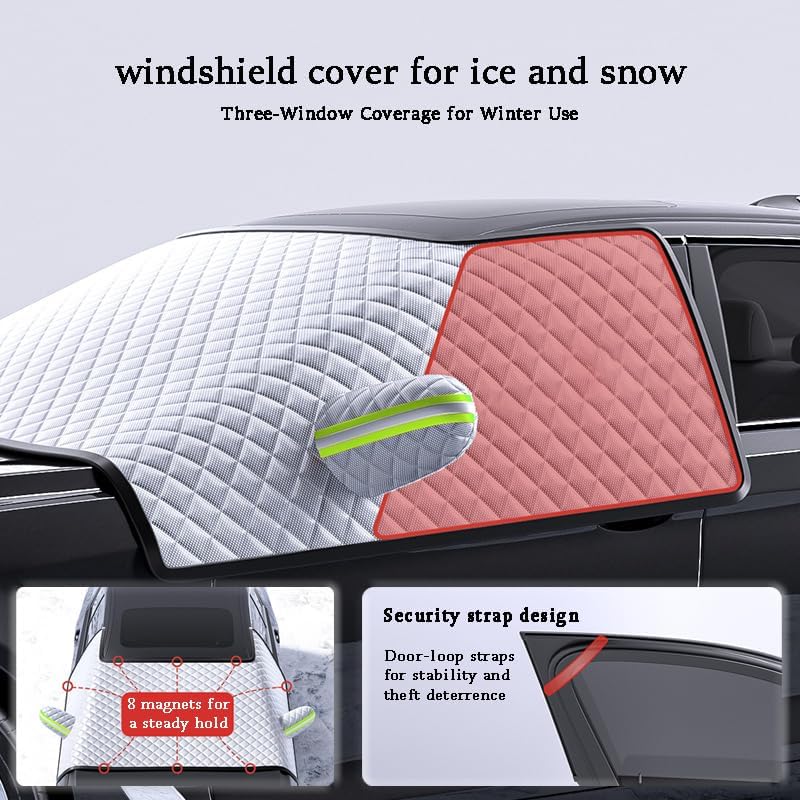 Car Windshield Cover for Ice and Snow for Chevrolet Equinox 2010–2025, with Side Window & Mirror Covers, Durable Design, Helps Reduce Frost Buildup, Easy to Install,B L