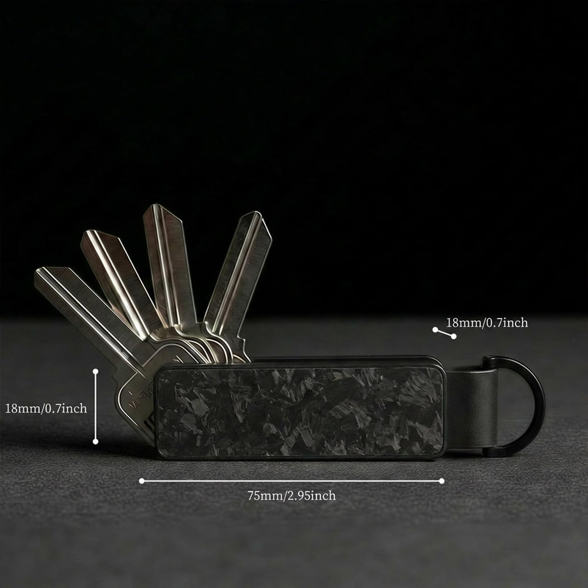 Compact Metallic Aluminum Key Organizer holder Keychain with Pocket Clip.