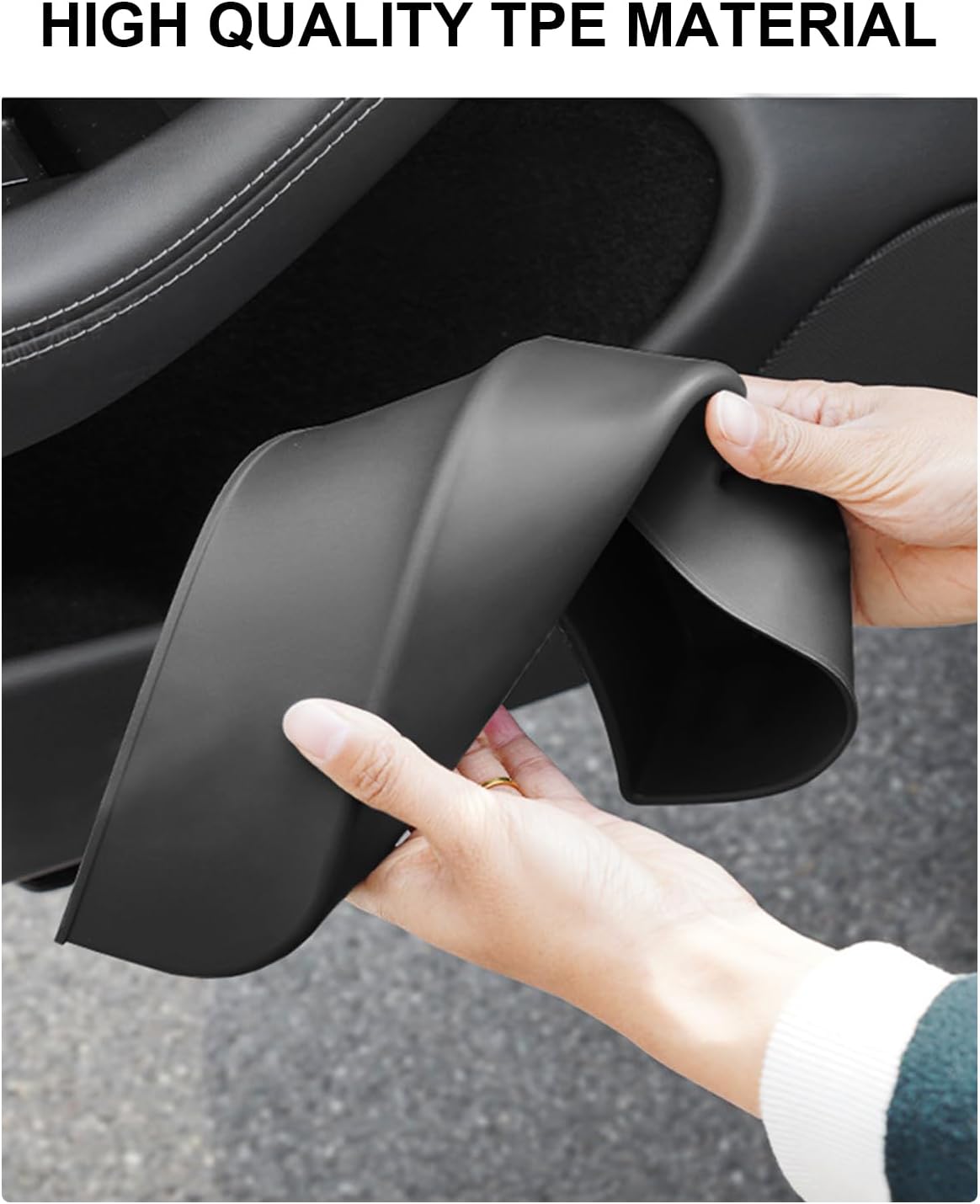 for Tesla Door Side Storage Box Model Y Juniper Refresh Accessories 2025 2026 Door Storage Tray Front Rear Side Slot Pockets Liner Protector Tpe Tray Door Protector Side Storage Box 4PCS
