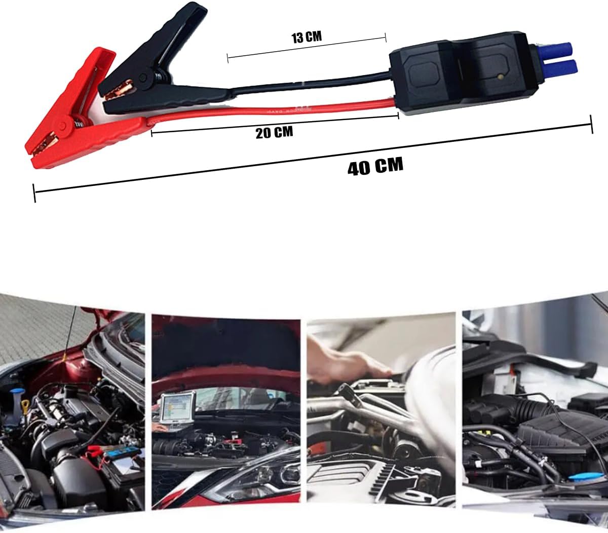 EC5 Heavy Duty Jump Starter Replacement Cables with Battery Clamps-EC5 Connector Car Jumper Cable Booster Jumper Cables 12V Car Battery Jumper Emergency Cable-Car Jump Starter Battery Clips