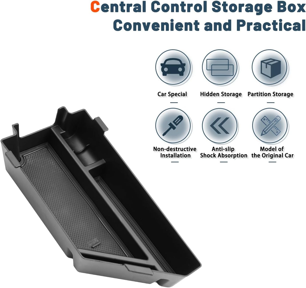 Ruiya 2026 Jetta Center Console Organizer for VW Jetta 2026 Accessories ABS Material Armrest Glove Tray Compatible with 2020-2026 VW Volkswagen Jetta