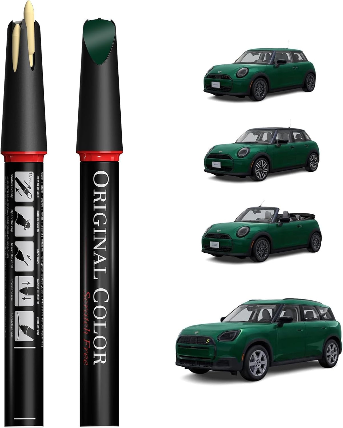 Carhoo C4L Sage Green Metallic Compatible with MINI Cooper Exact Match Touch Up Paint Pen - 0.56 Fl Oz(16ml)